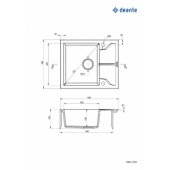 1-BOWL GRANITE SINK WITH DRAINER DEANTE GRAPHITE METALLIC ANDANTE