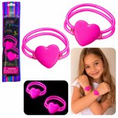 Double Heart Bracelets Wristbands Fluorescent Stick Neon Glowing