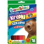 St. Majewski trikampiai mokykliniai pieštukai, 18 spalvų, BAMBINO licencija