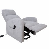 Recliner armchair BARNY with electric lifting mechanism, light grey
