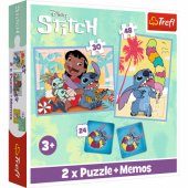 2in1 dėlionė ir atminties žaidimas Lilo ir Stitch, Happy Day Trefl 93585