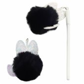 Gelinis rašiklis su juodu dangteliu ir mėlynu rašalu, 17cm, 0.5mm