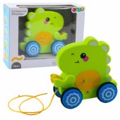 Baby Dinosaur Pull Toy Sounds Rattle Green