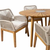 Set FLORIDA table and 4 chairs, beige