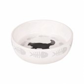 FLMG Bļoda kaķiem "Cats" keramiska apaļa balta 300 ml 504260