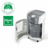 _7947864 Leitz IQ OptiMax mažam biurui skirtas 350 mikro pjaustymo popieriaus smulkintuvas Se
