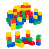 Set of Large Construction Blocks in a Bag, Colorful, 28.5x9x9 cm, 20 p