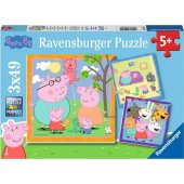 Ravensburger vaikiška dėlionė „Peppos šeima ir draugai“ (3 × 49 detalės