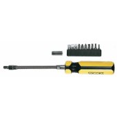 Topex Screwdriver with bent blade and bit set 39D122
