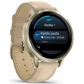 Venu 4 41mm Lunar Gold Light Sand Leather Band 010-03013-03