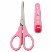 Mokyklinės žirklės su dėklu, dekoratyvinis rožinis zuikutis, 14 cm