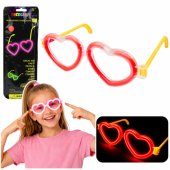 Fluorescent Heart Glasses Glow in the Dark Stick Neon Red