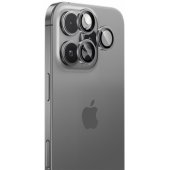 Grūdinto stiklo kameros objektyvo apsauga Warrior iPhone 16 Pro/ 16 Pro Max, sidabrinė