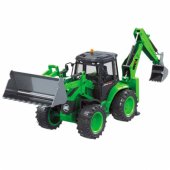 _8416491 Remote Control Backhoe Loader RC Lights Sound Green Huina 1:1
