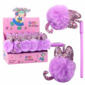 Gelinis rašiklis violetiniu dangteliu ir mėlynu rašalu, 17 cm, 0,5 mm
