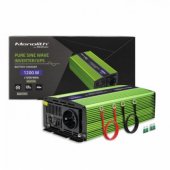 Qoltec Monolith maitinimo adapteris/ inverteris Auto 1200 W Žalias