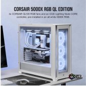 iCUE 5000X RGB QL Edition baltas