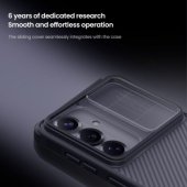 CamShield PRO kietas dėklas Galaxy S26, skaidrus-juodas