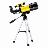 Yellow Astronomical Telescope for Children with Tripod – 150x Magnific
