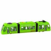 Miesto metro tramvajus su atsidarančiomis durimis, šviesomis ir garsais, žalias, 1:16