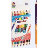 Carioca trikampiai BiColor spalvoti pieštukai 12/ 24 CARIOCA