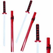 Medinis katana kardas, treniruočių rekvizitas, raudonas, 70 cm