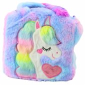 Plush Children®s Bag with Unicorn Adjustable Shoulder Colorful 24x9cm