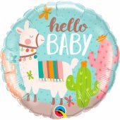 Folinis balionas „Hello Baby“ lama 45cm