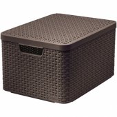 Curver Basket Box with Lid L Brown Basket Bin CURVER uniwe