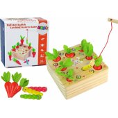 Wooden Carrots Earthworm Rod Magnet Game