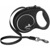 Flexi automatinis pavadėlis Black Design M, 5 m juosta, juodas