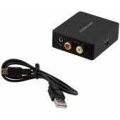 Garso konverteris Toslink - 2xRCA/ 3,5 mm juodas