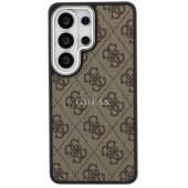 PU odos 4G magnetinis dėklas su auksiniu rėmeliu Galaxy S26 Ultra, rudas