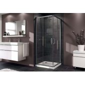 X1 800x800 mm h=1900 Glossy silver/ Clear glass AP