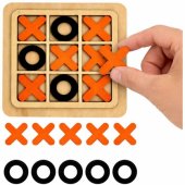 Tic-Tac-Toe Game Strategic Logic Wooden Classic Board