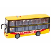 Dviaukštis autobusas 1:16, šviesos, garsai, frikcinė pavara, geltonas