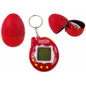 Tamagotchi kiaušinio formos elektroninis augintinis-žaidimas, raudonas