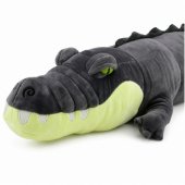 Plush Crocodile Mascot Cuddly Toy Realistic Gray 90 cm