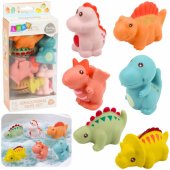 Mokomųjų guminių dinozaurų rinkinys maudynėms, pasteliniai žaidimai, 6 vnt.