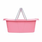 LA030450PNKFPEU7 Set Of Two Laundry Baskets, White/ Pink
