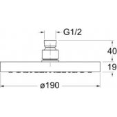 Shower Head 190mm Matt White PD01424
