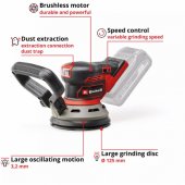 EINHELL Professional cordless random orbit sander TP-RS 18/ 32 Li BL-So