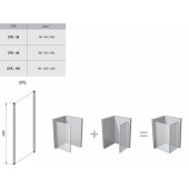 CPS 900 mm h=1950 Bright aluminium/ Clear glass