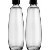 SodaStream stiklinis butelis DUO, 1 litras, 2 vnt. pakuotėje, ąsotis (permatomas/ juodas)