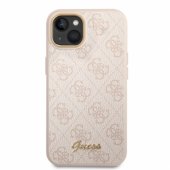 Guess PC/ TPU 4G metalinis dėklas su kameros kontūru, skirtas iPhone 14, rožinis