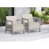 Scandi Linea Pebble Grey / Light Beige 2pcs