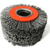 Glob abrazyvinio pluošto diskinis šepetys, skersmuo 100x48x19 mm, su anga zab