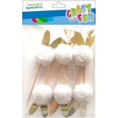 Craft with Fun DEKORATYVINIAI VELTINIAI POMPONAI ANT PAGALIUKŲ 6 VNT. CF 12/ 144