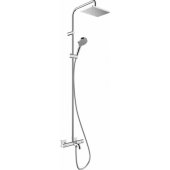 Vernis Shape Showerpipe 230 1jet with Bath Thermostat Chrome