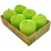 Candles Green Ø3.8x5.5cm 6pcs